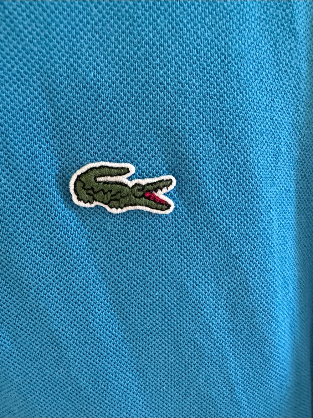Lacoste Men's Teal Blue Pique Polo with Crocodile Patch